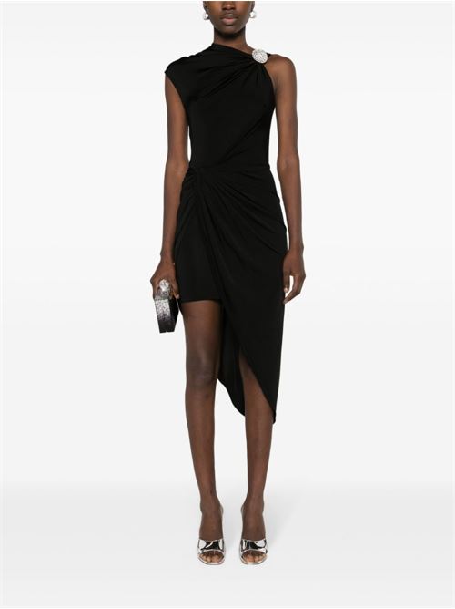 One shoulder asymmetrical dress DAVID KOMA | RE24DK13DABLACKSILVER